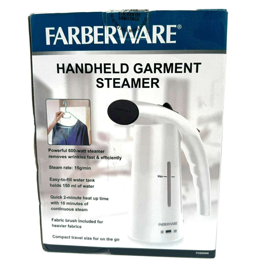 FARBERWARE‎ New in Box Handheld Garment Steamer 600 watt Travel Easy To Use NiB